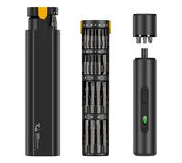 EasyWox Jeu de visseuse électrique 35-en-1 | Cadeau pour la fête des Pères | Boîte de rangement magnétique noire de qualité supérieure 3,7 V | Batterie au lithium 1500 mAh | Couple réglable 1,2-3 Nm |
