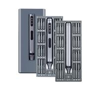 EasyWox Kit de tournevis électrique numérique avec batterie au lithium 350 mAh, 48 embouts, temps de charge 90 min, couple 0,3 Nm électrique / 3,5 Nm manuel et poignée en aluminium