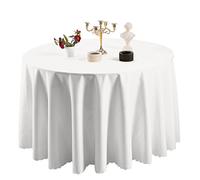 EATAN Nappe de Table Nappe Ronde pour Maison Restaurant Mariage Cérémonie Blanc 180cm