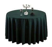 EATAN Nappe de Table Nappe Ronde pour Maison Restaurant Mariage Cérémonie Vert Foncé 260cm