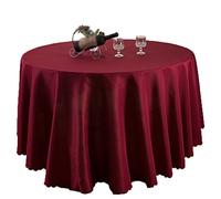 EATAN Nappe de Table Nappe Ronde pour Maison Restaurant Mariage Cérémonie Vin Rouge 240cm