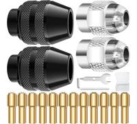 EATBALE 4486 Multi Mandrin Accessoires de l'ensemble, Mandrin M7 Collets en laiton Mèche électrique 0.8-3.2mm 4485 Ecrou métallique Outil de changement rapide sans clé pour Dremel 7700 3000 4000 8200