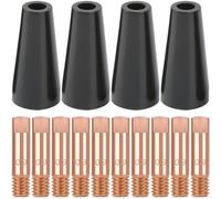 EATBALE Kit d'embouts de buse sans gaz 14AK 15AK, pointe de contact de soudage MIG 0,8 mm 0,035'' M6, consommables de torche de soudage pour accessoires de soudeur MIG MAG 15AK 14AK MB15 (14pièces)