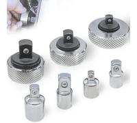 EATBALE Mini liquet Réversible (1/2'', 3/8'', 1/4 liquet de paume Adaptateur pour douille carrée ourte Molette Clés à douille pour espaces restreints Kit d'accessoires