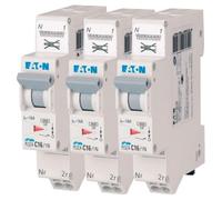 EATON 109130 PLGC4-C16/1N - DISJONCTEUR MODULAIRE PH/N - Blanc - MANETTE GRISE - 1P+N / 16 A - COURBE C - Raccordement direct sans vis - 3 disjoncteurs