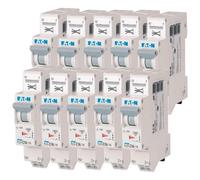 Eaton - Lot De 10 Disjoncteurs Auto 16a Plg, Ph+n, Borne à Ressort, 4,5ka (en 60898) Courbe C
