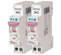 EATON 109131 PLGC4-C32/1N - DISJONCTEUR MODULAIRE PH/N - Blanc - MANETTE VIOLETTE - 1P+N / 32 A - COURBE C - Raccordement direct sans vis - 2 disjoncteurs