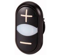 Eaton 218146 M22S-DDL-S-X4/X5 Bouton-poussoir à double touche collerette plastique bouton noir 1 pc(s)
