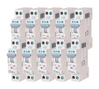 EATON 264746 PLG4-C16/1N - DISJONCTEUR MODULAIRE PH/N - Blanc - MANETTE GRISE - 1P+N / 16 A - COURBE C - Raccordement à vis - 10 disjoncteurs