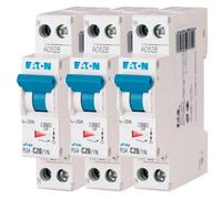 EATON 264747 PLG4-C20/1N - DISJONCTEUR MODULAIRE PH/N - Blanc - MANETTE BLEUE - 1P+N / 20 A - COURBE C - Raccordement à vis - 3 disjoncteurs