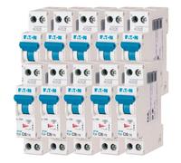 EATON 264747 PLG4-C20/1N - DISJONCTEUR MODULAIRE PH/N - Blanc - MANETTE BLEUE - 1P+N / 20 A - COURBE C - Raccordement à vis - 10 disjoncteurs