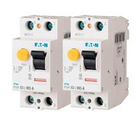 EATON 267448 PFGM-63/2/003 - INTERRUPTEUR DIFFERENTIEL - Blanc - MANETTE NOIRE - 2 POLES / 63 A / 30 MA - TYPE A - Raccordement à vis - 2 interrupteurs