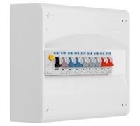 EATON - Boîtier à une rangée, 1 disjoncteur différentiel, calibre 40 A, type AC, et 8 disjoncteurs
