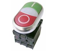 Eaton Bouton-poussoir 216509 – double, 1 NO+1 NC, LED 85–264 V AC, IP66 Rouge/Vert