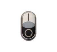 Eaton Bouton-poussoir double Bouton-poussoir double, + témoin lumineux, blanc/blanc/noir, Bouton + interrupteur, Blanc, Noir