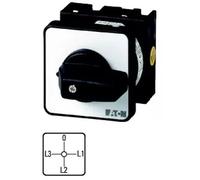 Eaton Commutateur pour ampèremètre, T0, 20 A, à encastrer, 3 unité(s), contacts : 6, 90 °, à verrouillage, avec position 0, L3-0-L1-L2, n° de déroulage 8048 034116