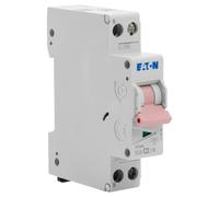 EATON DISJONCTEUR MODULAIRE PH/N - Blanc - MANETTE ROSE - 1P+N / 2 A - COURBE C - Raccordement à vis 264741 (PLG4-C2/1N)