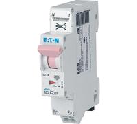 EATON DISJONCTEUR MODULAIRE PH/N - Blanc - MANETTE ROSE - 1P+N / 2 A - COURBE C - Raccordement direct sans vis 109125 (PLGC4-C2/1N)