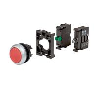 Eaton 110932 M22-DL-R-K10LED-BVP Bouton-poussoir lumineux à rappel collerette plastique 1 pc(s)
