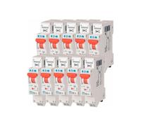 Eaton - Lot De 10 Disjoncteurs Auto 10a Plg, Ph+n, Borne à Ressort, 4,5ka (en 60898) Courbe C