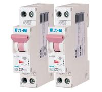 Eaton Disjoncteur modulaire PLG4-C32/1N 1P+N 32 A Courbe C 4,5 kA Raccordement à vis Lot de 2