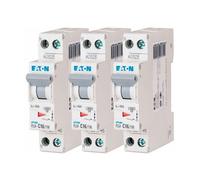 Eaton - Lot De 3 Disjoncteurs 16a Plg, Ph+n 4,5ka (en 60898) Courbe C