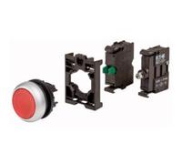 Eaton 110932 M22-DL-R-K10LED-BVP Bouton-poussoir lumineux à rappel collerette plastique 1 pc(s)