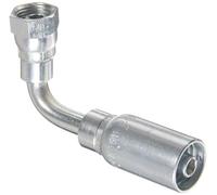 Eaton Weatherhead Coll-o-crimp 90 ° Femelle pivotant universel Assise Coude lumière faible en acier carbone, 3/8" Hose ID, 10mm Tube Size, 1