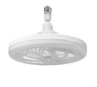 Eawfgtuw Ampoule de ventilateur de plafond LED réglable avec vis E27 et télécommande, contrôle de la luminosité et du débit d'air, fonctionnement silencieux, économie d'énergie pour la maison (Blanc)