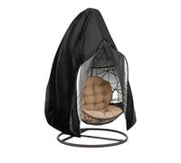 Eawfgtuw Housse de chaise double œuf pour meubles d'extérieur - Imperméable - En rotin - Avec sac de rangement - 230 x 200 cm - Noir et gris