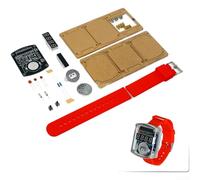 Eawfgtuw Kit de montre LED à monter soi-même avec horloge électronique pour la pratique de la soudure manuelle, affichage numérique rouge de 0,7 cm, temps de 12/24 heures, mode veille automatique