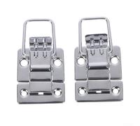 Eawfgtuw Lot de 2 loquets à levier en métal chromé avec mécanisme de verrouillage de coffre et système de fermeture de valise, boîte à outils et coffre