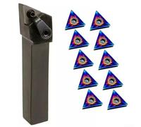 Eawfgtuw Porte-outils de tournage externe 20 x 20 mm avec inserts en carbure pour acier inoxydable et fonte, outils de coupe industriels, accessoires de travail des métaux