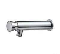 Eawfgtuw Robinet mural moderne à temporisation entièrement en cuivre avec bouton poussoir à froid - Robinet de lavabo à fermeture automatique - 4 à 8 secondes - Arrêt automatique - Argent (4,5 cm)