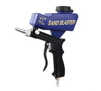 Eawfgtuw Sableuse portable alimentée par gravité - Outil d'élimination de la rouille - Buse réglable - Kit de sablage pneumatique pour nettoyage et rénovation des métaux - Noir et bleu (7090A)