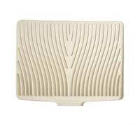 Eawfgtuw Tapis de séchage en silicone pour évier de cuisine, 50 x 43 cm, égouttoir à vaisselle antidérapant avec design inclinable, résistant à la chaleur et à l'eau (blanc riz)