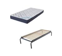 Ebac - Lit métal gigogne + matelas Melior - Blanc