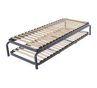 EBAC Literie Ensemble lit gigogne métal 90x190-20 Lattes Bois - Gain de Place - Made in France