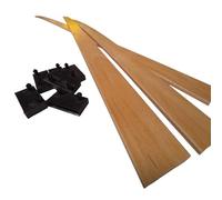 EBAC Literie Lot 3 Grandes Lattes + Embouts pour lit, bz & Convertible | 1400x53x9 mm | Bois hêtre Durable - 7 Plis | Remplacement - Rechange - Renfort pour sommier/bz/clic clac/canapé