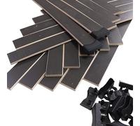 EBAC Literie Lot de 30 Lattes Grises + Embouts pour sommier et lit | 680x48x8 mm | Bois hêtre Durable - 7 Plis | Remplacement - Rechange - Renfort pour sommier/bz/clic clac/canapé