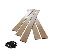 EBAC Literie Lot de 5 Lattes + Embouts pour sommier et lit | 680x48x8 mm | Bois hêtre Durable - 7 Plis | Remplacement - Rechange - Renfort pour sommier/bz/clic clac/canapé