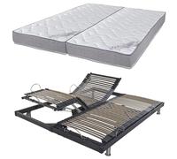 EBAC Literie Matelas et sommier 2x80x200 Mousse - S50 - Soutien Medium - Fabriqué en France
