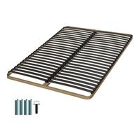 EBAC Literie Sommier à Lattes + Pieds 120x190 Theta - 48 Lattes Bois - Fabrication française