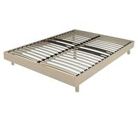 EBAC Literie Sommier déco en Kit + Pieds 160x200 - Decokit 36 Lattes Bois - Chêne Clair - H. 13 cm