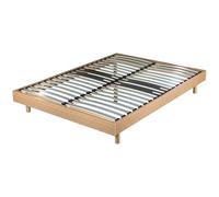 EBAC Literie Sommier déco en Kit + Pieds 160x200 - Decokit 36 Lattes Bois - Chêne Moyen - H. 13 cm