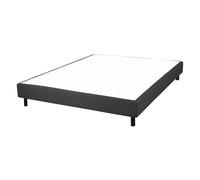 EBAC Literie Sommier déco en Kit + Pieds 160x200 - Newkit 40 Lattes Bois - Anthracite - H. 18 cm