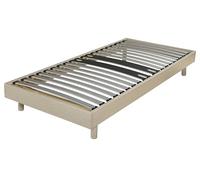 EBAC Literie Sommier déco en Kit + Pieds 90x190 - Decokit 18 Lattes Bois - Chêne Clair - H. 13 cm