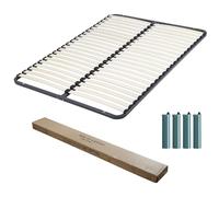 EBAC Literie Sommier démontable + Pieds 140x190 22 Lattes - 44 Lattes Bois - Fabrication française