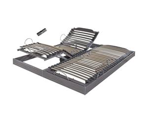 EBAC Literie Sommier électrique S62-2x80x200 - Lattes Bois - Réglage fermeté Zone lombaires