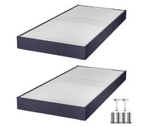 EBAC Literie Sommier tapissier+Pieds Omega Volcan 2x70x190 Lattes Bois - H.15 cm - Made in France